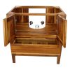 30" Light Brown Solid Wood Freestanding Double Door Bathroom Vanity And Two Drawers