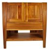 30" Light Brown Solid Wood Freestanding Double Door Bathroom Vanity And Two Drawers