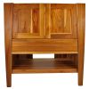 30" Light Brown Solid Wood Freestanding Double Door Bathroom Vanity And Two Drawers