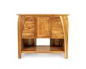 36" Light Brown Solid Wood Freestanding Single Door Bathroom Vanity And Three Drawers