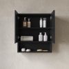 26" Black Wood Floating Double Door Bathroom Vanity