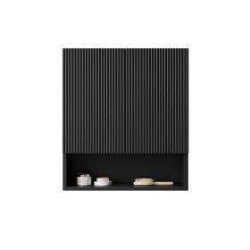 26" Black Wood Floating Double Door Bathroom Vanity