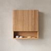 26" Brown Wood Floating Double Door Bathroom Vanity