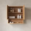 26" Brown Wood Floating Double Door Bathroom Vanity