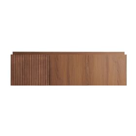 47" Brown Wood Floating Double Door Bathroom Vanity