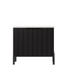 30" Black Wood Freestanding Double Door Bathroom Vanity