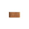 30" Brown Wood Floating Bathroom Vanity