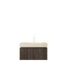 30" Black Wood Floating Bathroom Vanity With White Sink