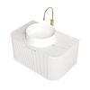36" White Wood Floating Bathroom Vanity With Sink