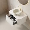 30" White Wood Floating Bathroom Vanity With Sink