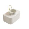 30" White Wood Floating Bathroom Vanity With Sink
