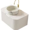 30" White Wood Floating Bathroom Vanity With Sink