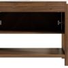 36" Brown Wood Freestanding Double Door Bathroom Vanity With Black Sink