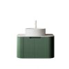 24" Green Wood Floating Bathroom Vanity With White Sink