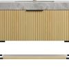 36" Brown Wood Freestanding Bathroom Vanity With White Sink