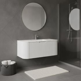 36" White Wood Floating Bathroom Vanity