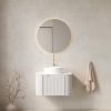 24" White Wood Floating Bathroom Vanity With Sink