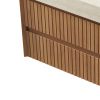 30" Brown Wood Floating Bathroom Vanity And Two Drawers
