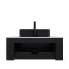36" Black Wood Floating Bathroom Vanity With Sink