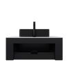 36" Black Wood Floating Bathroom Vanity With Sink