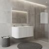 30" White Wood Floating Bathroom Vanity