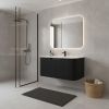 30" Black Wood Floating Bathroom Vanity