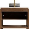 36" Brown Wood Freestanding Bathroom Vanity With Black Sink
