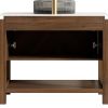 36" Brown Wood Freestanding Bathroom Vanity With Black Sink