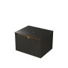 24" Black Wood Floating Double Door Bathroom Vanity