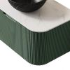 30" Green Wood Floating Bathroom Vanity With Black Sink