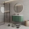 24" Green Wood Floating Bathroom Vanity