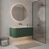 36" Green Wood Floating Bathroom Vanity
