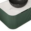 24" Green Wood Floating Bathroom Vanity With Black Sink