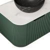 24" Green Wood Floating Bathroom Vanity With Black Sink
