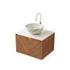24" Brown Wood Floating Double Door Bathroom Vanity