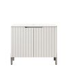 30" White Wood Freestanding Double Door Bathroom Vanity