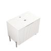 30" White Wood Freestanding Double Door Bathroom Vanity