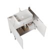 30" White Wood Freestanding Double Door Bathroom Vanity