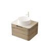 24" Brown Wood Floating Bathroom Vanity