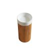 16" Brown Wood Freestanding Bathroom Vanity With White Sink