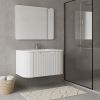 24" White Wood Floating Bathroom Vanity