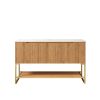 47" Brown Wood Freestanding Four Door Bathroom Vanity