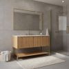 47" Brown Wood Freestanding Four Door Bathroom Vanity