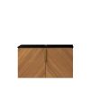 30" Brown Wood Floating Double Door Bathroom Vanity