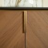 60" Brown Wood Floating Four Door Bathroom Vanity