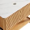 36" Brown Wood Freestanding Double Door Bathroom Vanity