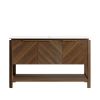 48" Brown Wood Freestanding Three Door Bathroom Vanity