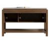 48" Brown Wood Freestanding Three Door Bathroom Vanity