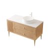 48" Brown Wood Freestanding Single Door Bathroom Vanity And Two Drawers