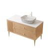 48" Brown Wood Freestanding Single Door Bathroom Vanity And Two Drawers